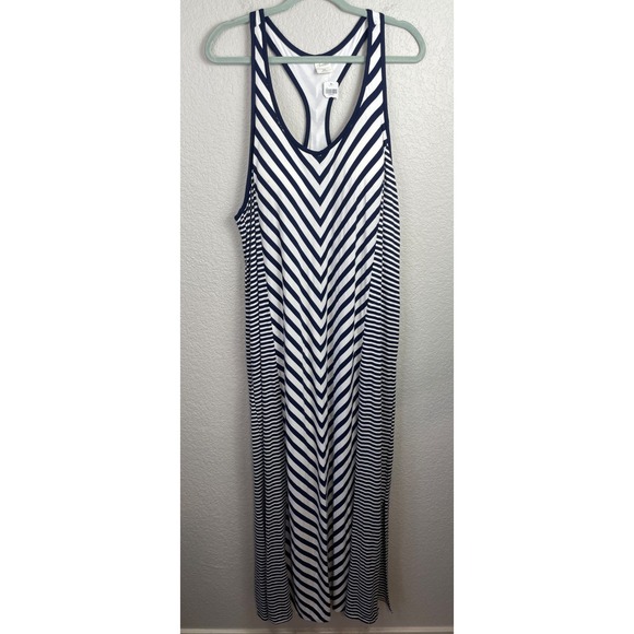 Soma Dresses & Skirts - Soma Bra Dress Women's XXL Navy White Striped Maxi Nautical Resort‎ Beachy NWT